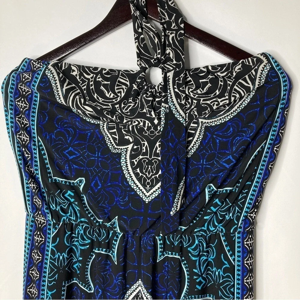 White House Black Market Women’s Halter Neck Bohemian Print Maxi Dress Size S - Picture 2 of 10